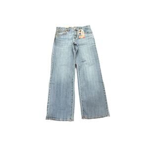 Levi's Wide Leg Jeans NWT Stretch Mid Rise Relaxed Fit Denim Girls 14 Adjustable